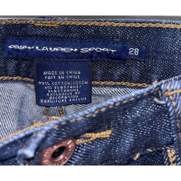 Ralph Lauren Sport Jeans Women's  28 Blue Dark Wash Low Rise Stretch - Picture 2 of 5